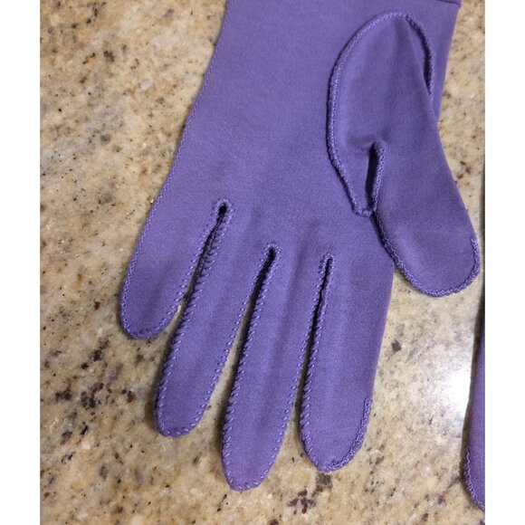 Vintage Womens Size S 6.5 Lilac Purple Formal 8" Wrist Gloves Cotton Stretch - Picture 6 of 12